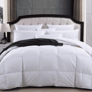 Elegant | Double Duvet (White Plain) – 250×240 – 100% Cotton Fabric – Microfiber filling